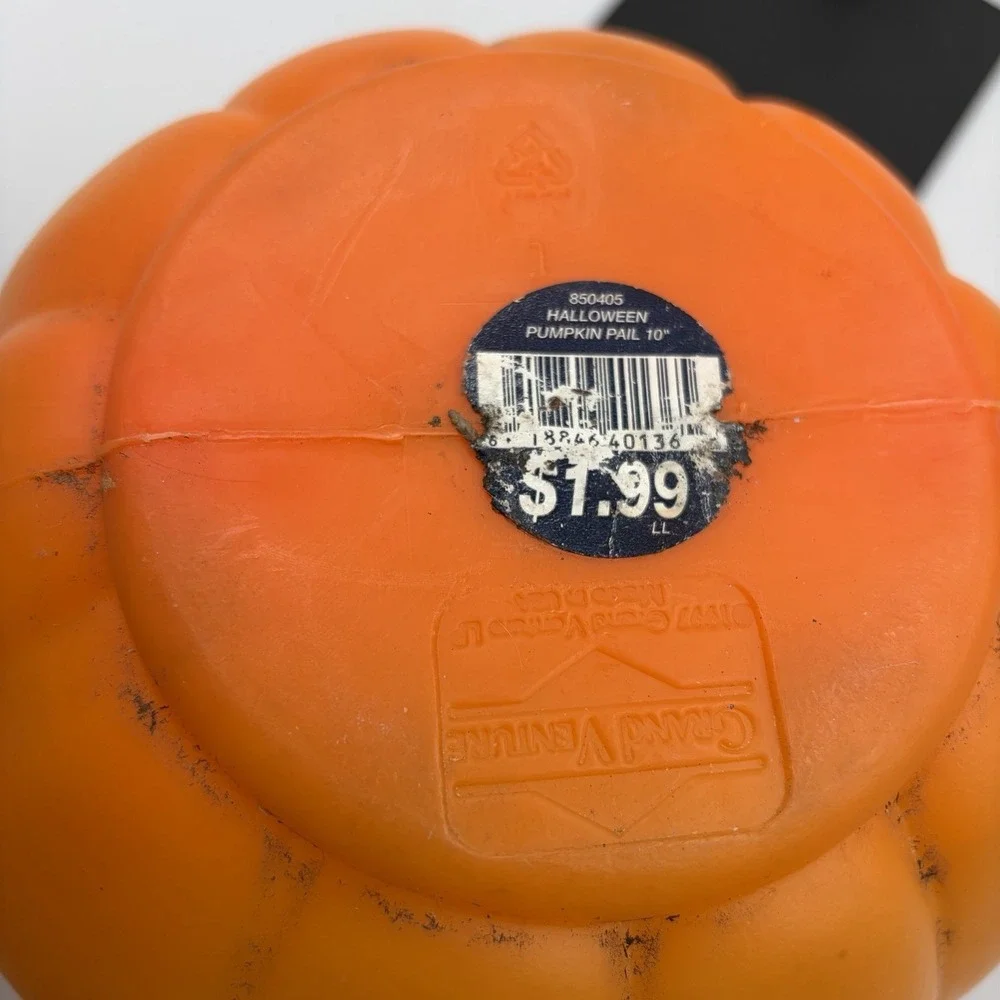 Vintage 1997 Halloween Trick Treat Jack-O-Lantern Pumpkin Bucket Pail  Blow Mold